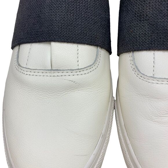 SeaVees Farris White Leather Slip-On Sneakers 12 Gray Contrast Band - Picture 9 of 11